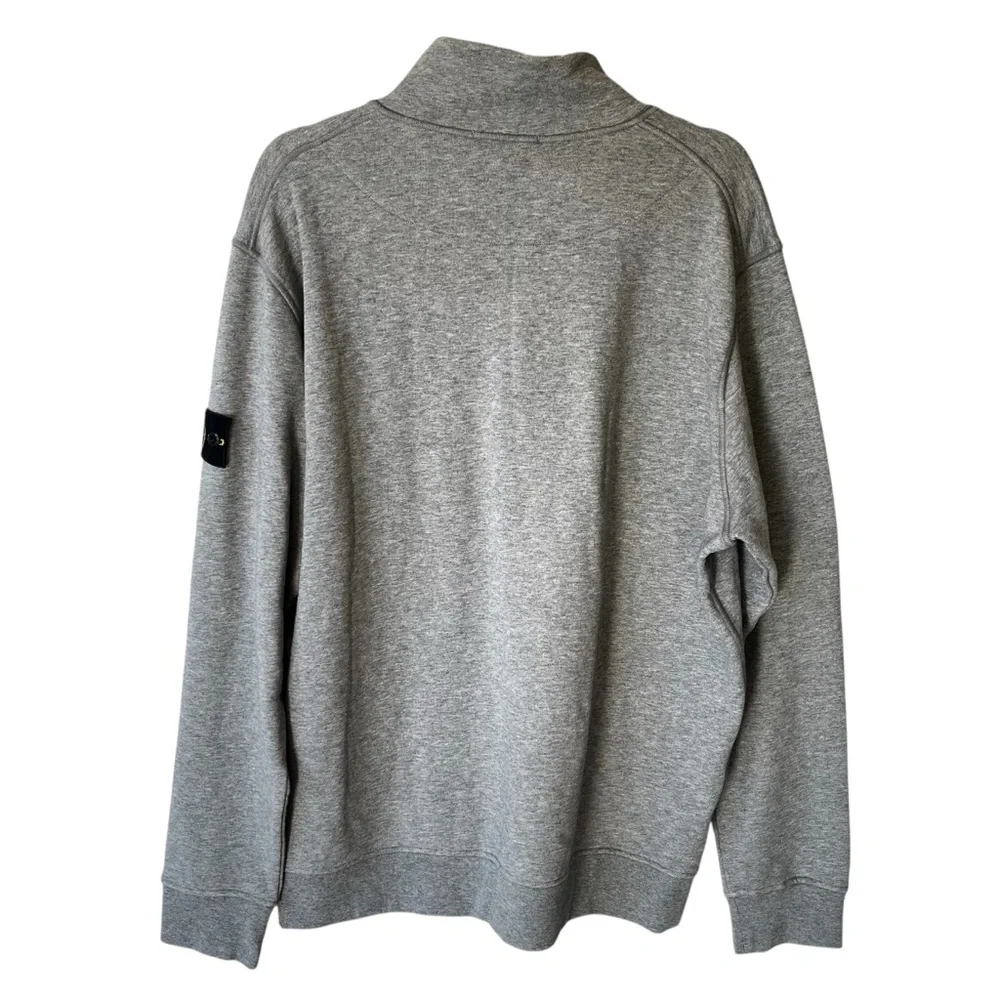 Stone Island Felpa 1/4 zip Knit 3XL New Mock neck sweatshirt Gray Mens 3X NWT - Picture 2 of 11